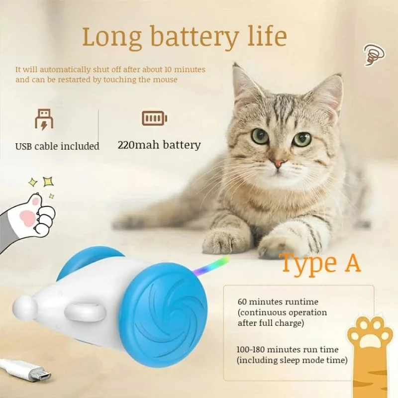 Pet cat toys self-excitement boredom electric mouse running car automatic cat teaser laser kitten consume stamina