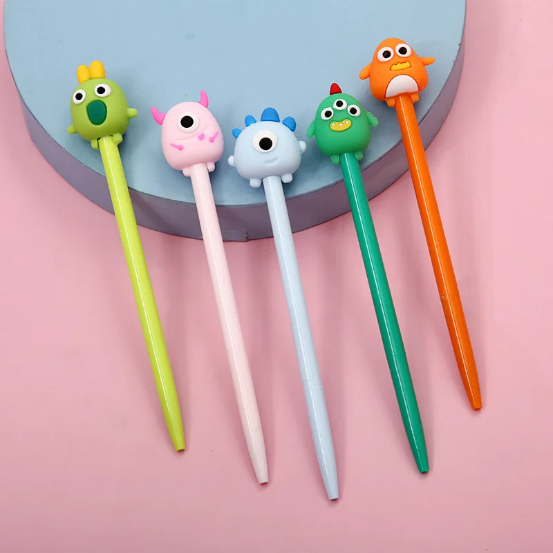 5pcs/Pack Cartoon Creative Cute Signature Pen, Small Fresh Clown Monster Neutral Pen