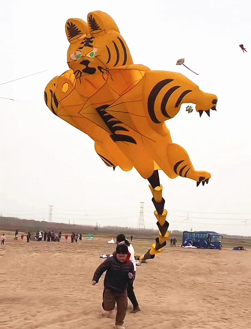 Pipa de tigre grande de 12m, pipas suaves voladoras para adultos, juguetes profesionales para exteriores, pipa de pulpo gigante, juguete inflable, volante divertido