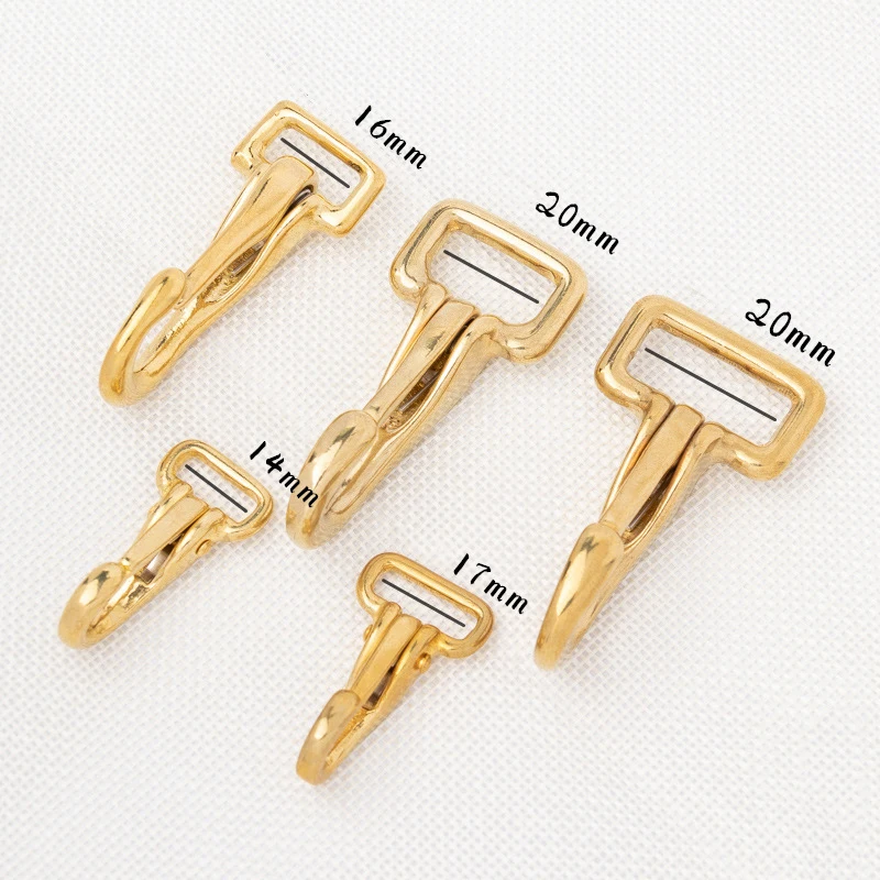 Brass Snap Hook Carabiner Trigger Clip Clasp Buckle for Bag Strap Halter Bridle Harness Dog Pet Leash Parts Keychain Accessories