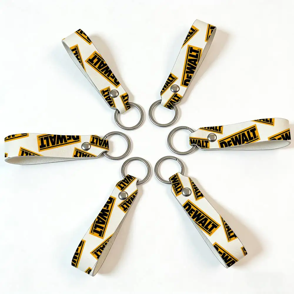 Fashion For Dewalt PU Leather Motorcycle Keychain Universal Motorbike Key Ring Holder For Riders Men Gift