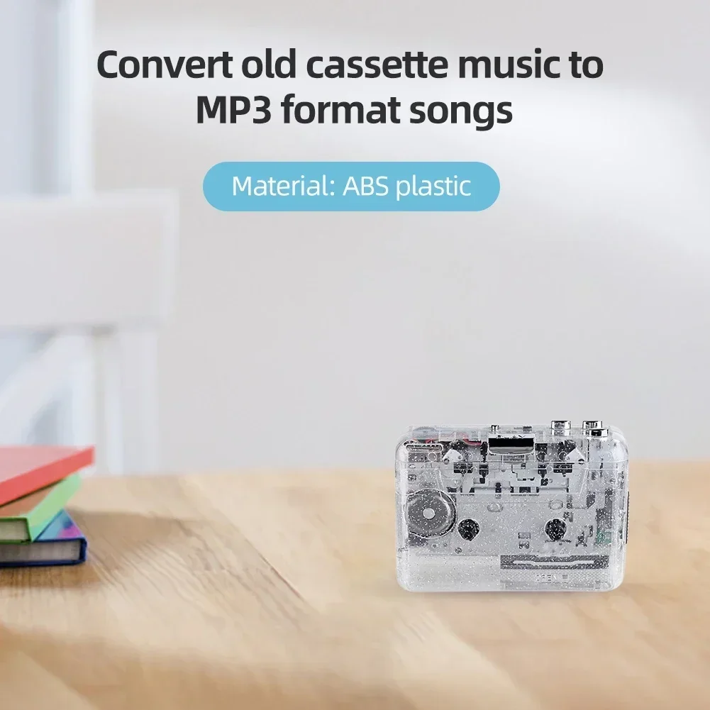 

Кассетный проигрыватель Tape Walkman, портативный магнитофон для Mp3, полный прозрачный корпус, USB-порт, кассета для MP3-форматного магнитофона
