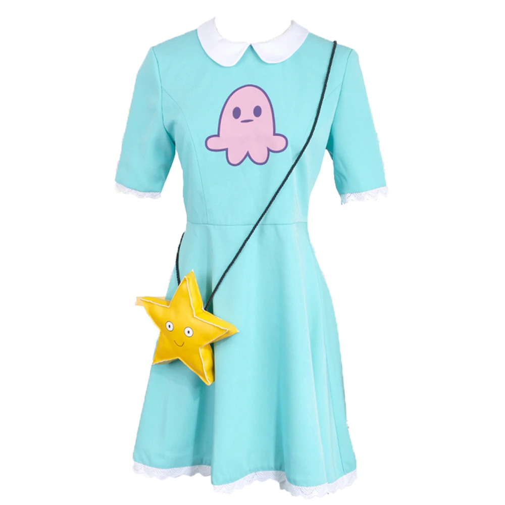 Girl Princess Star Butterfly Cosplay Costume Green Princess Dress Women's Halloween Anime Party Star Dress With Star Bag Outfit - AliExpress 200000532 Girl Princess Star Butterfly Cosplay Costume Green Princess Dress Women's Halloween Anime Party Star Dress With Star Bag Outfit - AliExpress 200000532