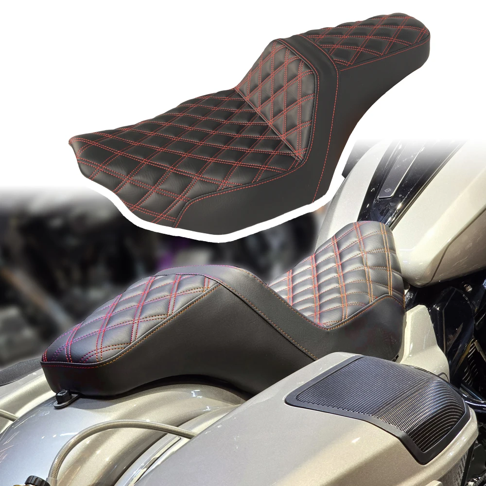 

Motorcycle Red Step Up Seat Cushion for Harley Touring Street Glide Road Glide 2023.5-2025