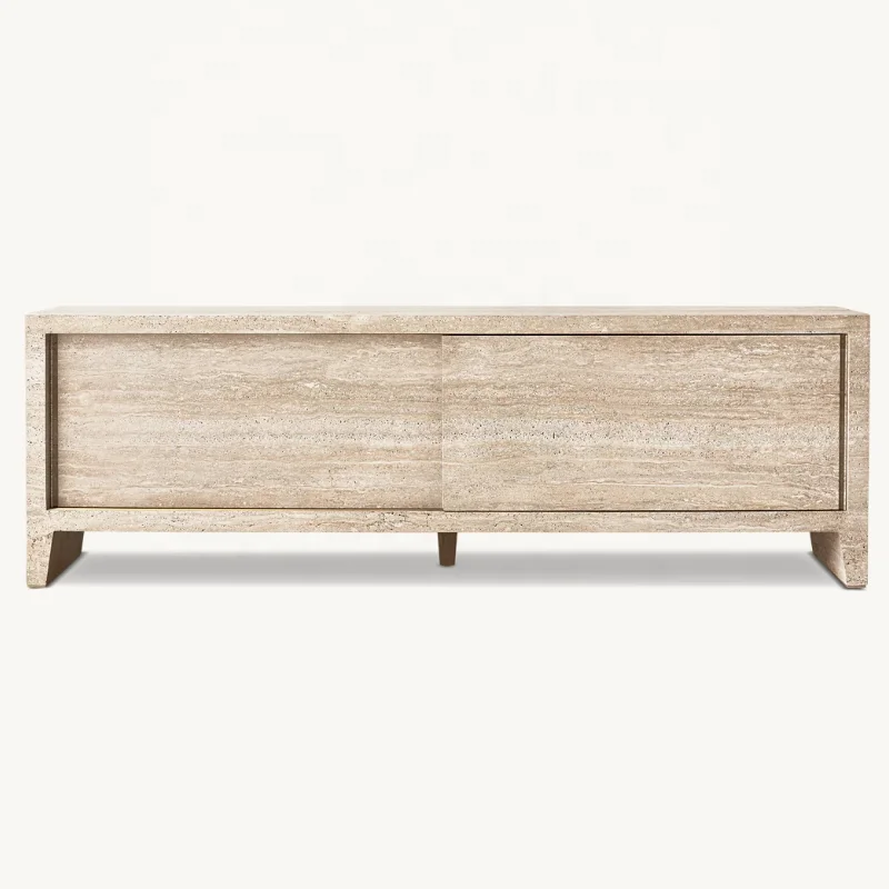 ！@American Retro Living Room Furniture Travertine TV Cabinet Side Cabinet the Hotel Can Customize Furniture Factory Direct Sales