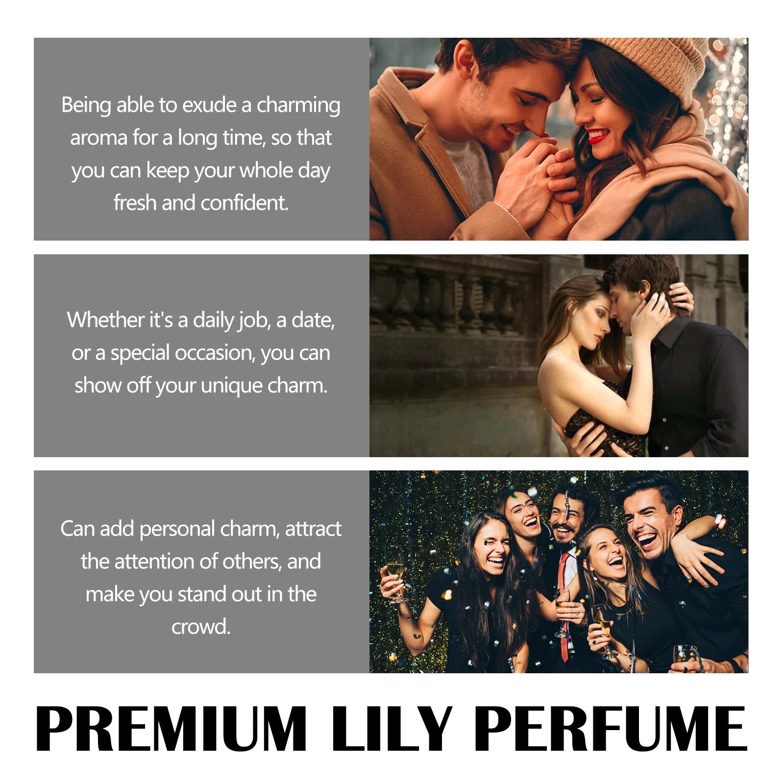 3PCS 15ML Original Women\'s Pheromone Perfume Lily Fragrance Fragrance Natural Fresh Lasting Charm Ball Perfume