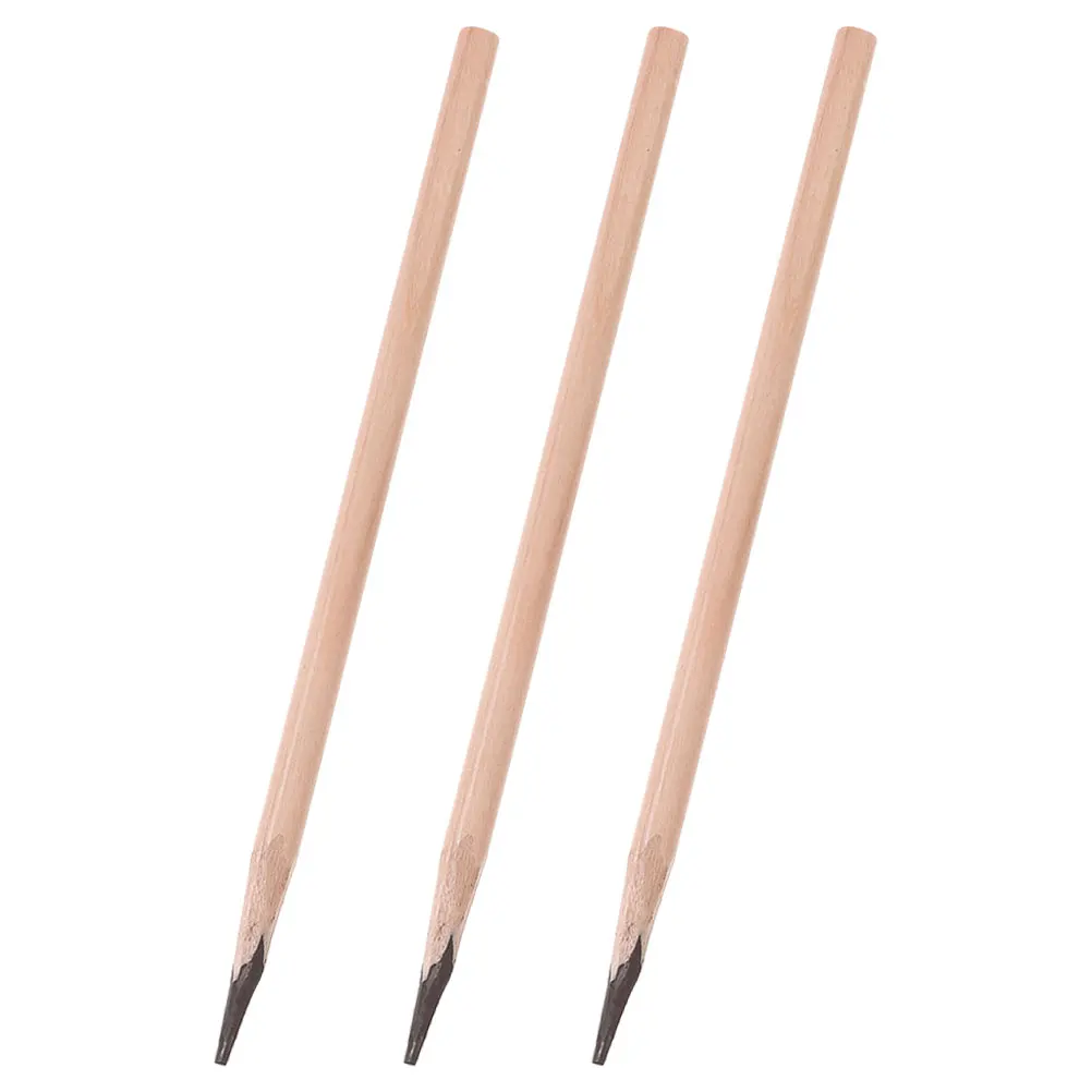 

3pcs Pencils Waterproof Long Lasting Waterproof Makeup Pen Natural Wood Ultrafine Tip Coffee Color Brow Tools