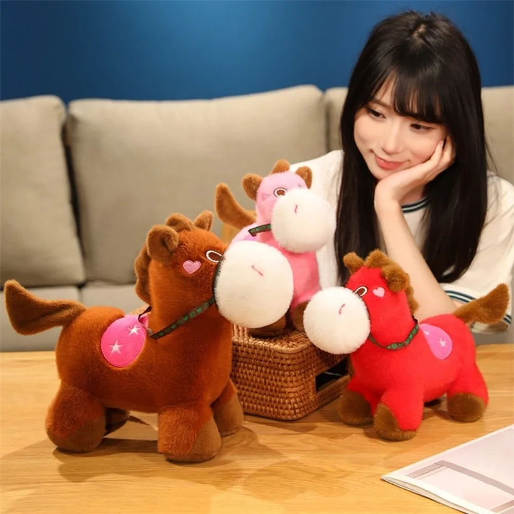 Mascotte drôle 2026 cheval porte-bonheur créatif cheval porte-bonheur Kawaii mignon zodiaque poney Figurine année du cheval