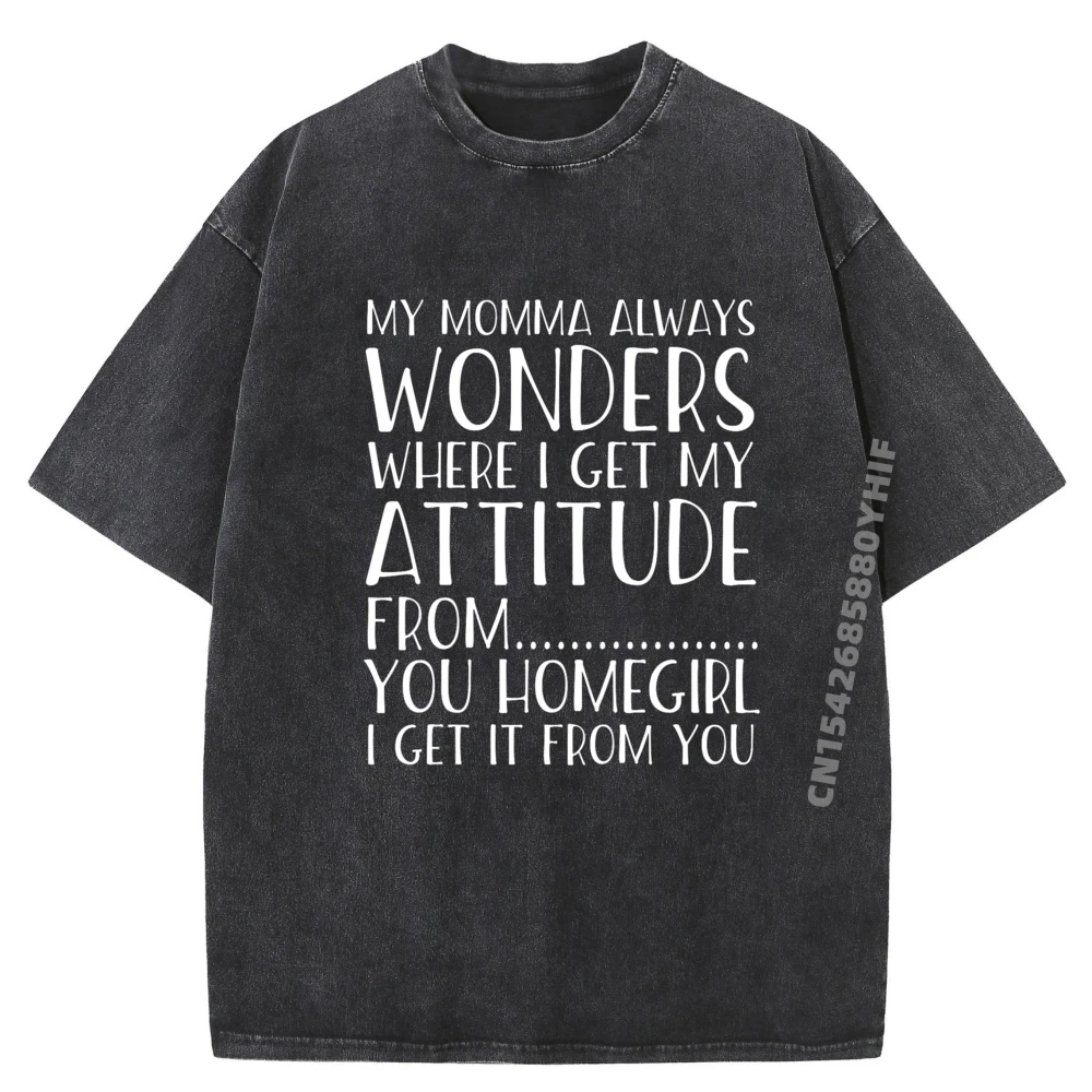 

Детская футболка с рисунком Funny Attitude Got It From My Mommy, мужские топы, простая стираная футболка
