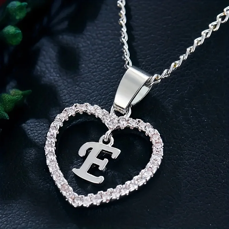 Bohemian Style Heart-shaped Letter Pendant Necklace, Wedding Party Gift For Men And Women,Delicate Gift for Men And Women image 5
