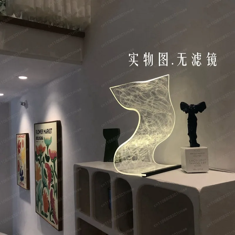 Sala criativa streamer luz de mesa lâmpada de luxo candeeiro de mesa quarto lâmpada de cabeceira high-end decorativo luz da noite ornamento