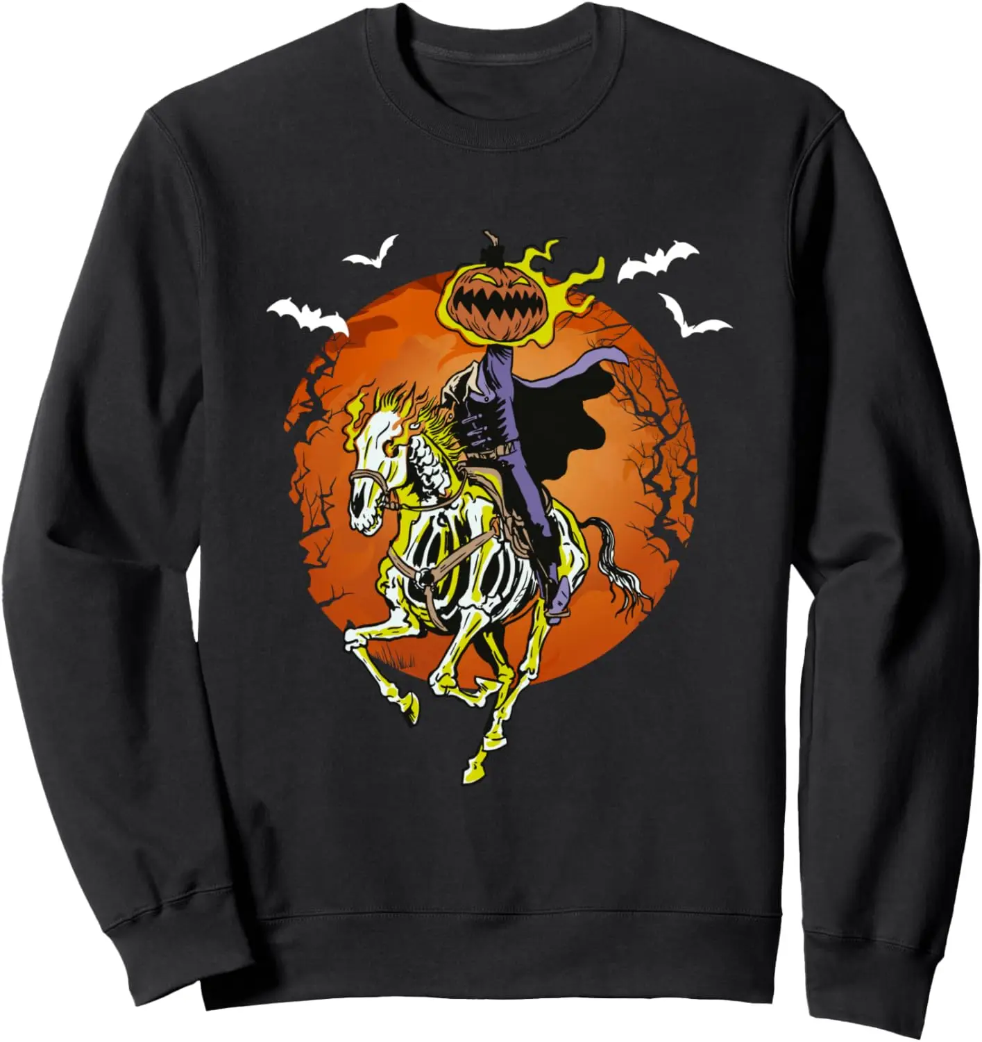 

Jack o Lantern Pumpkin Halloween Costume Skeleton Horse Sweatshirt