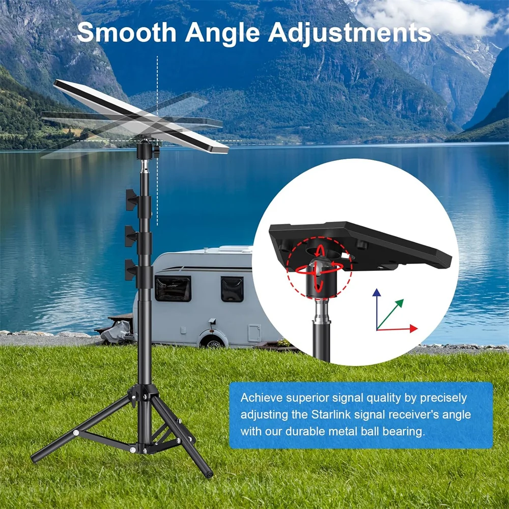 Starlink Mini Tripod Mount Mini(V4) Dish Adjustable Height Tilt for Better Singal Starlink Internet Kit Satellite Pole Mounting