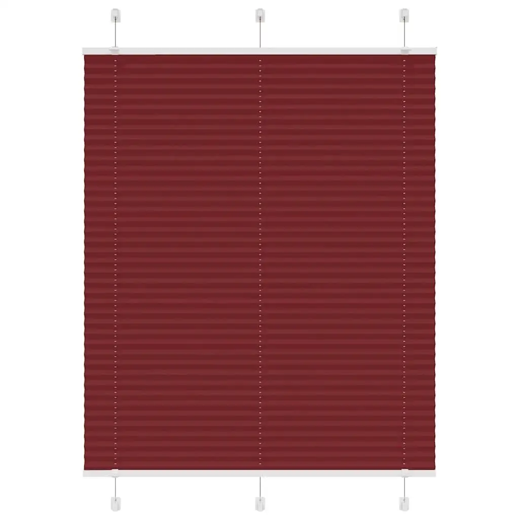 Pleated Blind Bordeaux Red 105x150 cm - Polyester Fabric, Width 104.4 cm | Elegant Window Treatment