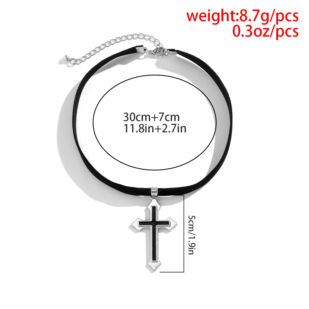 PuRui Gothic Dark Style Black Velvet Short Choker Necklace For Women Hip Hop Oil Drop Cross Pendant Necklace Trend Jewelry