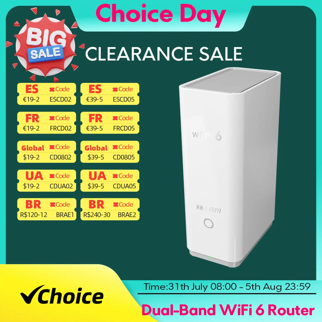 

FEIYI AX1800 Wifi6 WiFi Router Signal Booster Wifi Repeater Extend Gigabit Wifi Amplifier 2.4G 5GHz Dual Band Mesh Wifi Router
