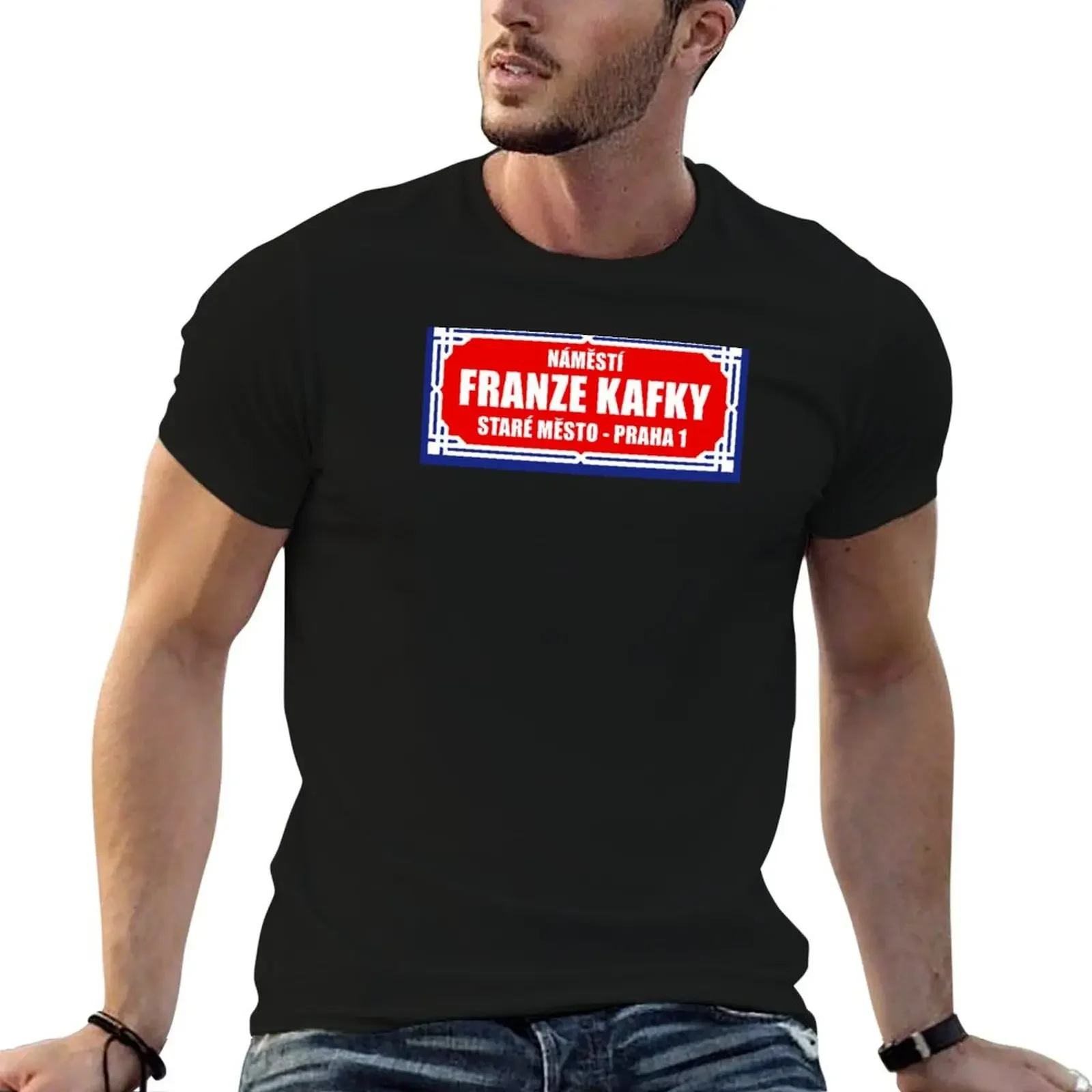 

Prague Street Sign, Franz Kafka T-Shirt Funny t-shirt anime shirt compression shirt men