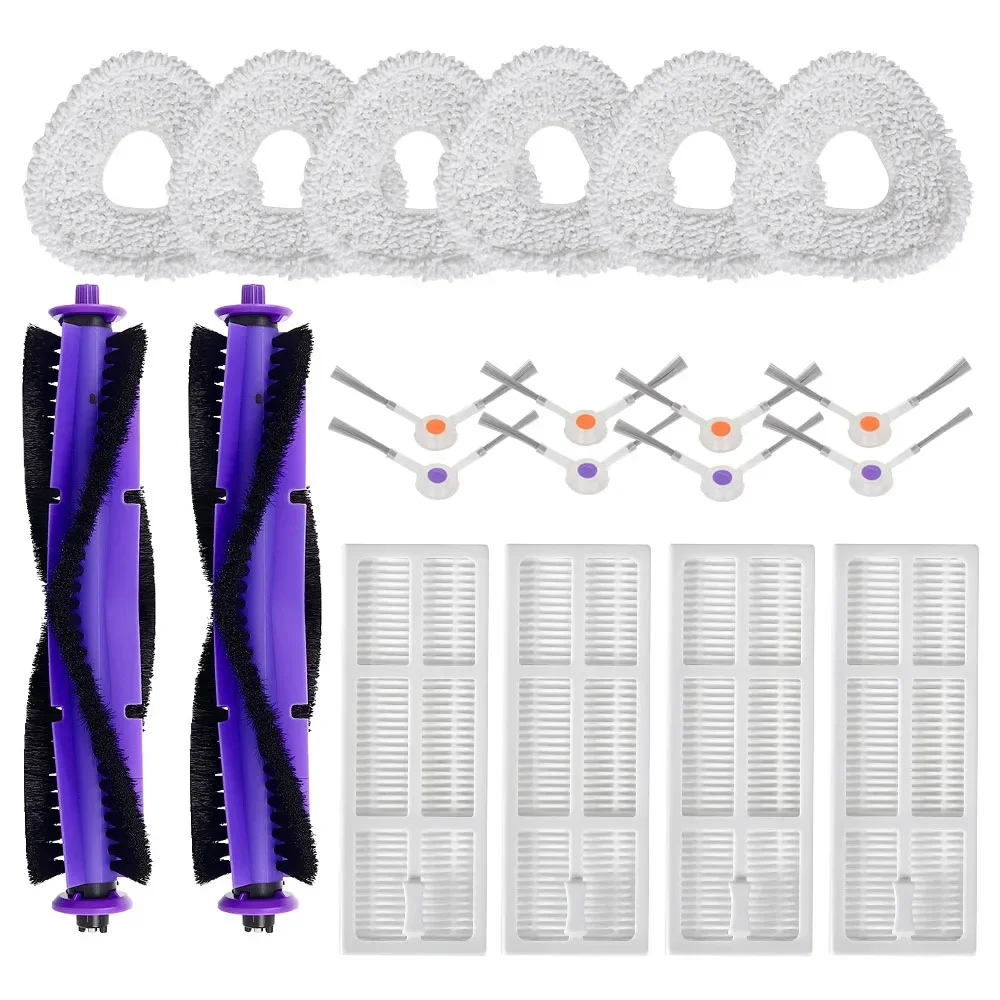 Pièces de rechange pour aspirateur Robot Narwal Freo / Narwal J3, filtre HEPA, brosse latérale principale, tissus de vadrouille, couvercle de brosse de chiffon