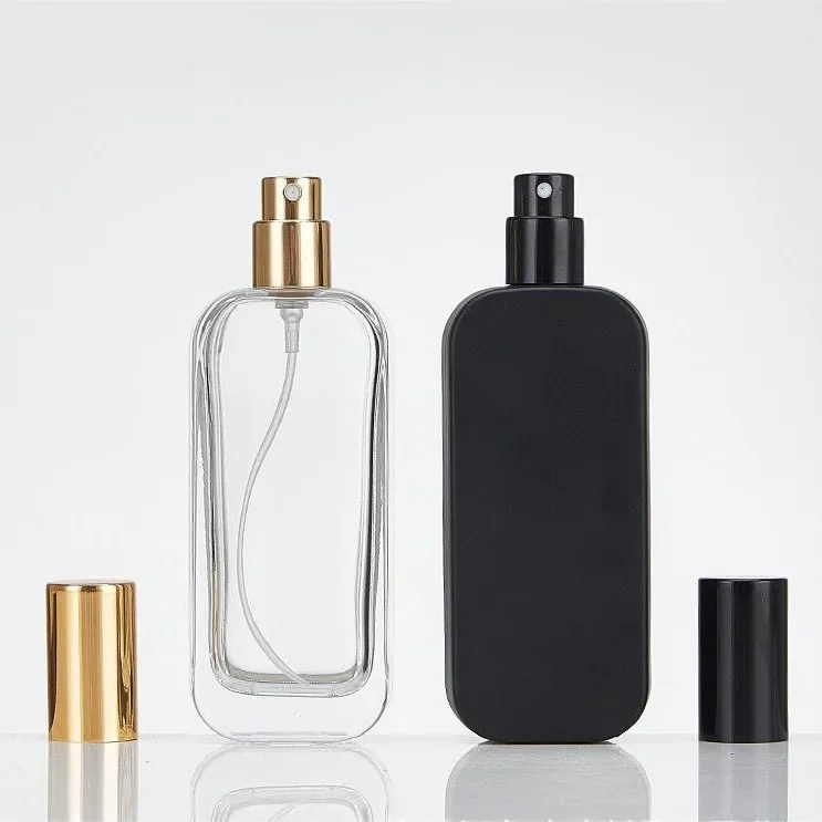 1 pz 30 ml 50 ml Bottiglie Spray di Profumo Piatto Quadrato Vetro Baionetta Spray Atomizzatore Bottiglia di Immagazzinaggio di Profumo Da Viaggio Punti di Imbottigliamento