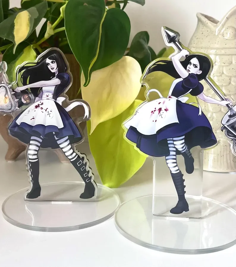 Dark Style Alice Game Character Acrylic Stand Figure Gothic Maid Girl Desktop Display Ornament Collectible Decor Gift For Game F
