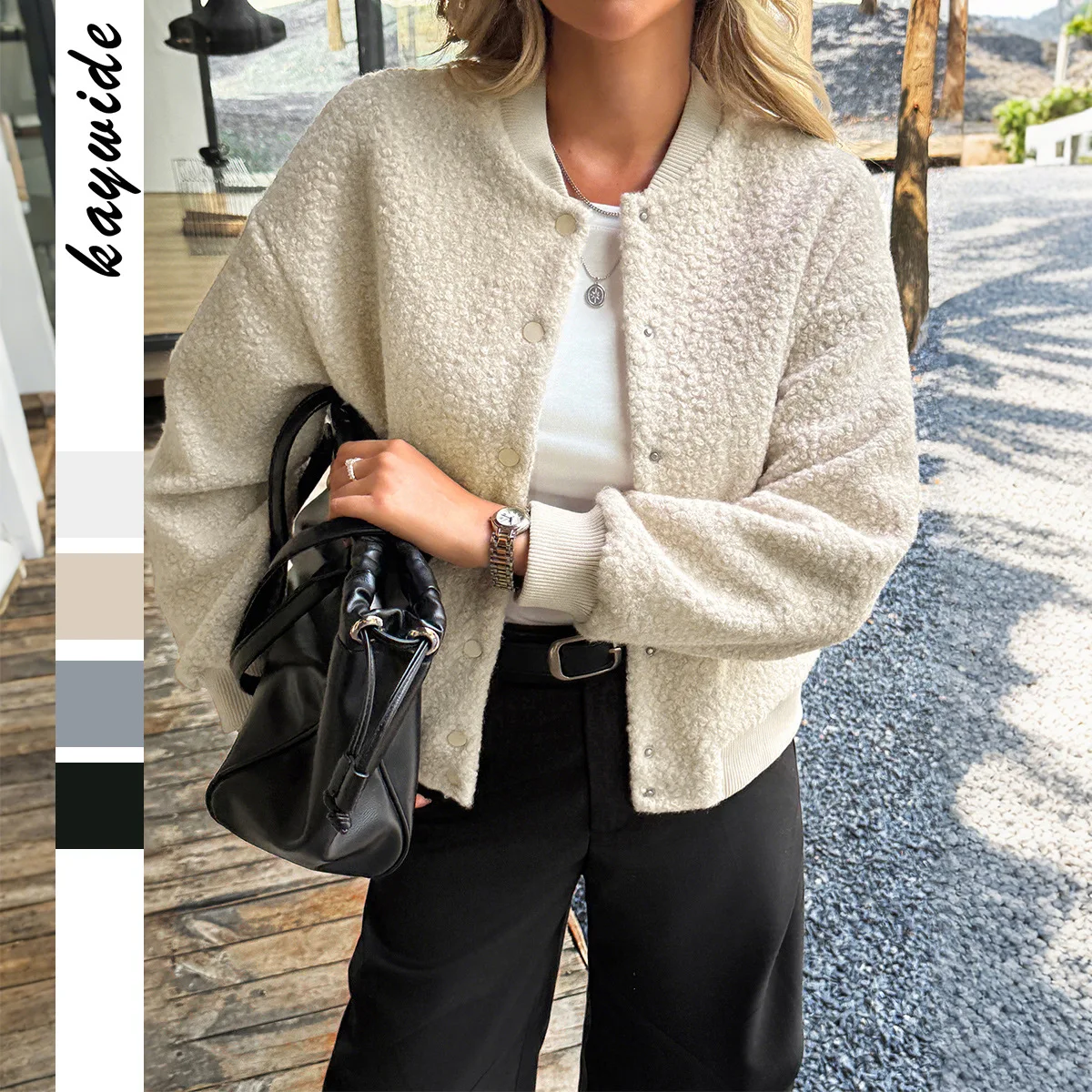 

DiYun Women's Long Sleeve Button Up Jacket Casual Vacation Coat Autumn Winter Fashion Outerwear Independent Station