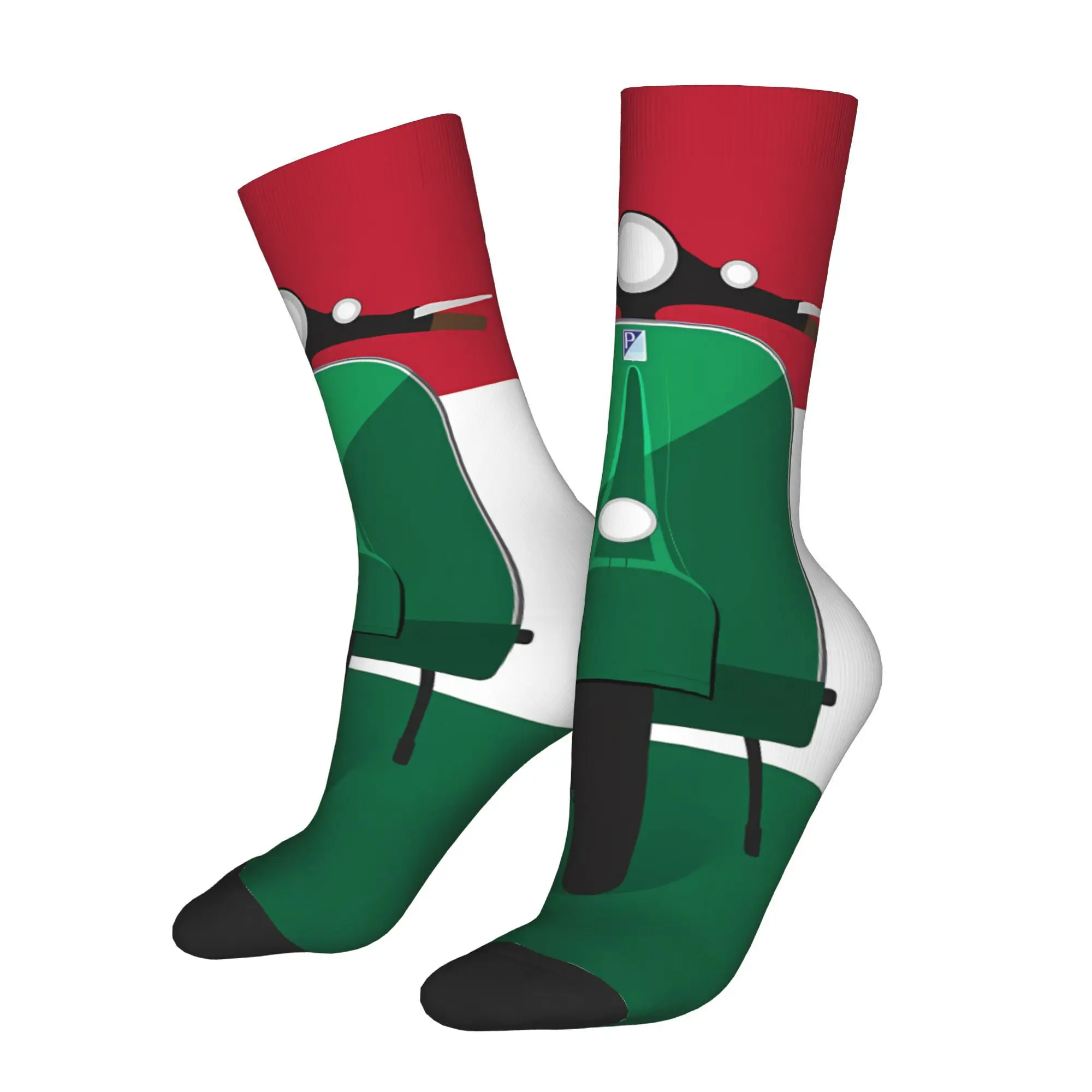 

Funny Happy Sock for Men Italy Race Stripes Harajuku Pattern Printed Crew Sock Seamless Gift