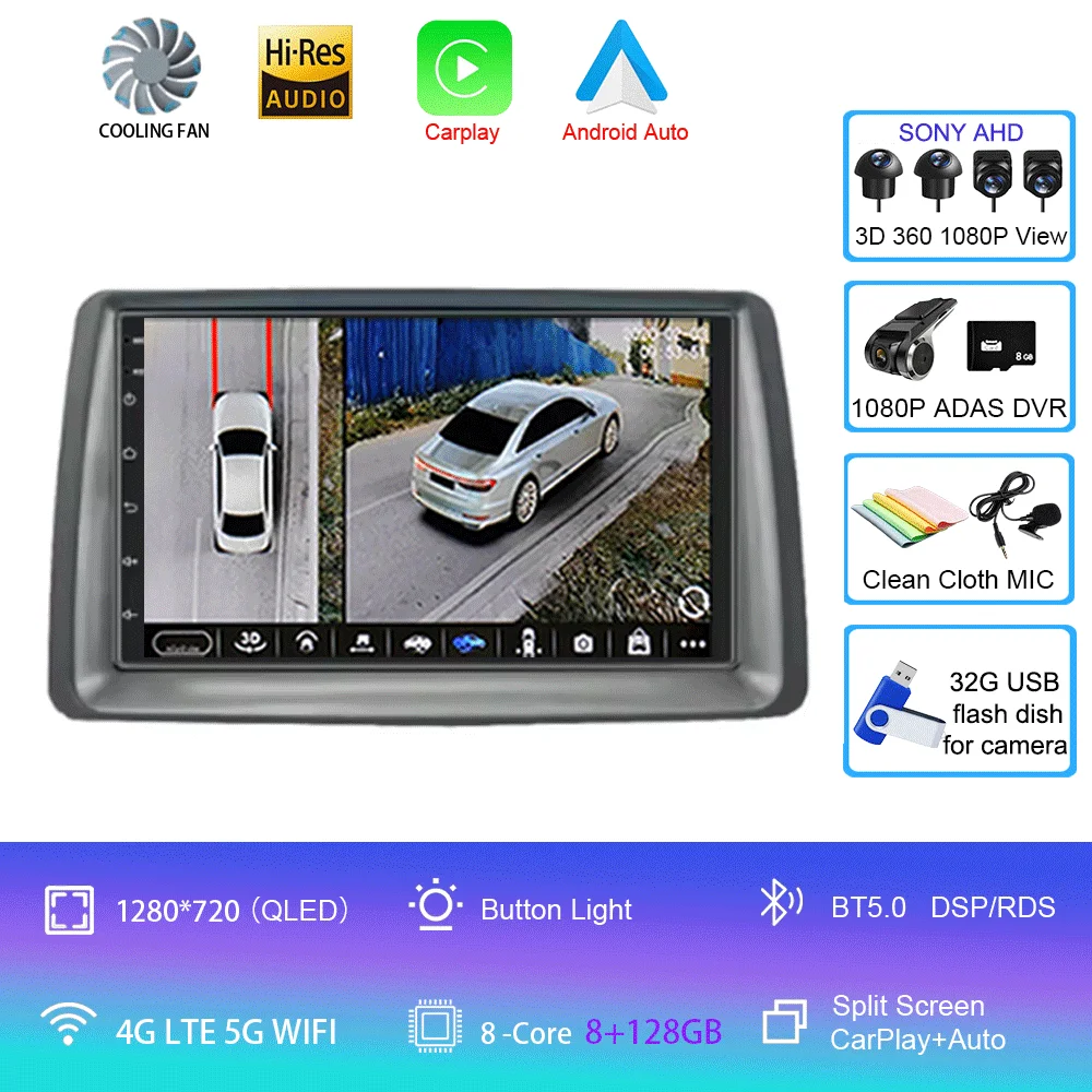 7 inch autoradio Android 16 voor FIAT Panda 2003 2004 2005 2006 2007 - 2012 Stereo Multimedia Speler Navigatie Autoradio Carplay Auto