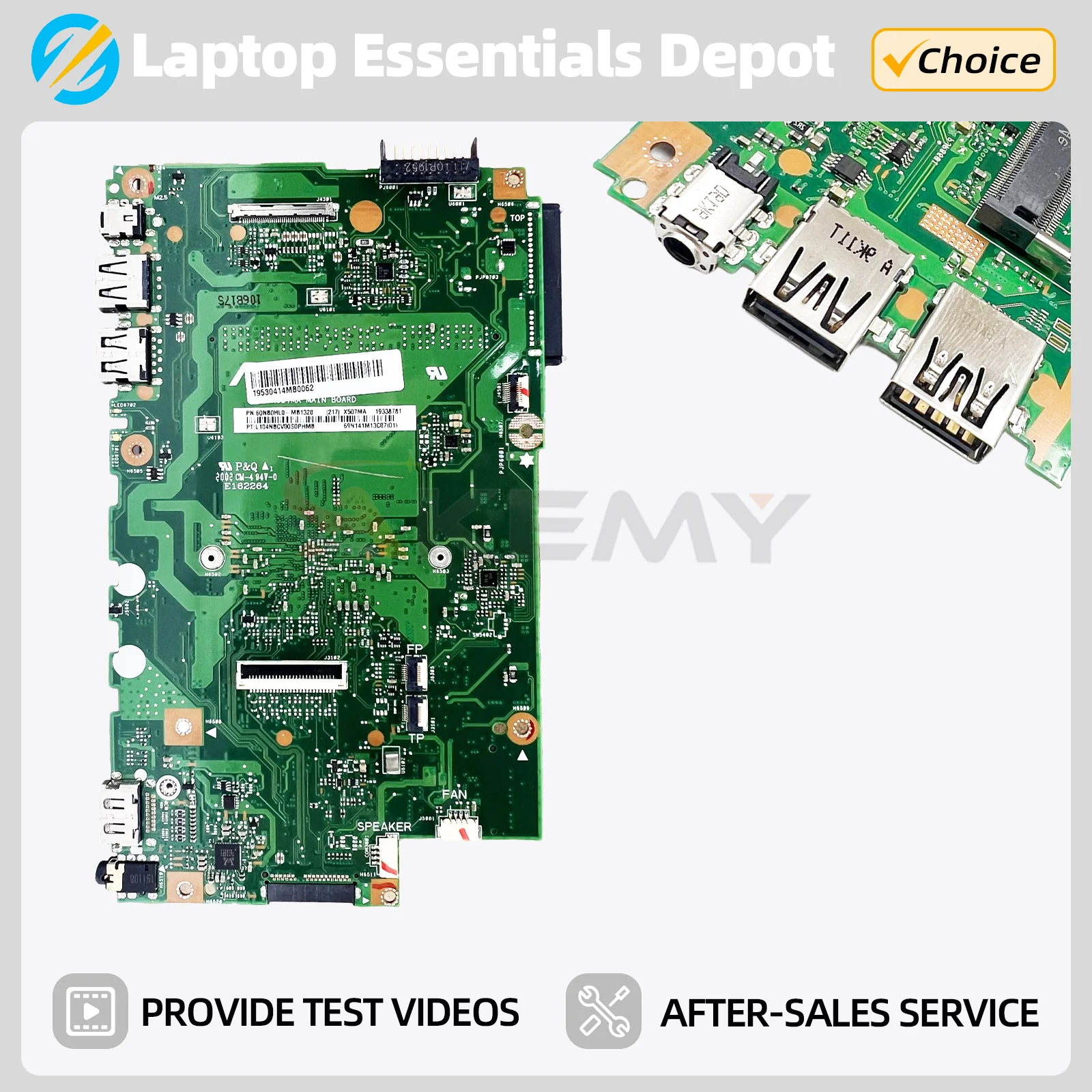Placa base para ordenador portátil X507MA para ASUS X507MA X507M X507 F507 X507LA X507L con Pentium N5000 N4000 i3 i5-5th prueba de 100%