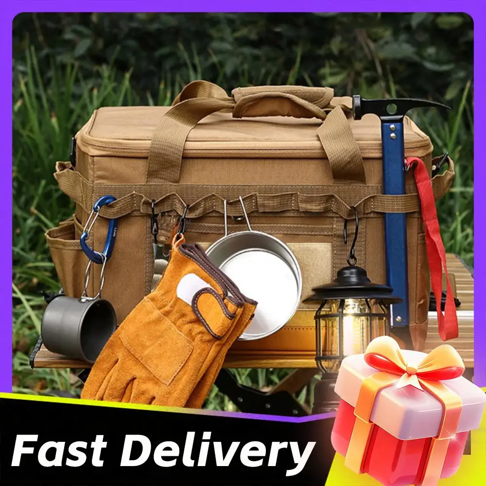 

Сумка для хранения инструментов для барбекю, 30 л, складная, для кемпинга, органайзер для кухонных принадлежностей, съемный, многофункциональный, для кемпинга