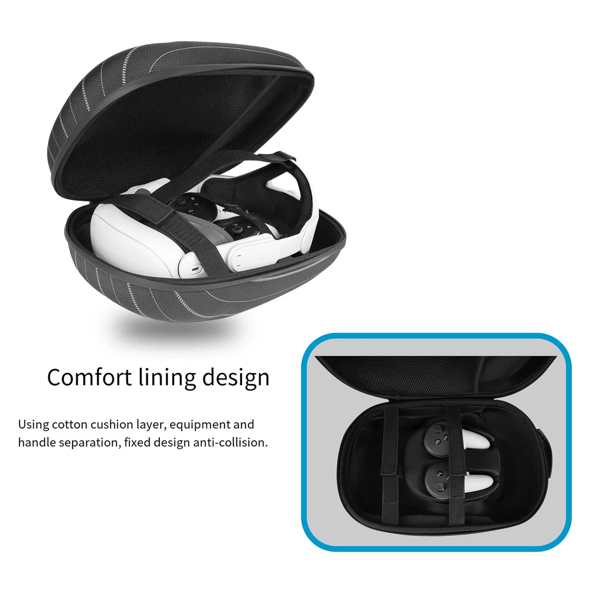 

FEB-Carrying Case +Face Cover + Hand Cover+ Blackout Nose for Meta Quest 3 Controller Carrying Case VR