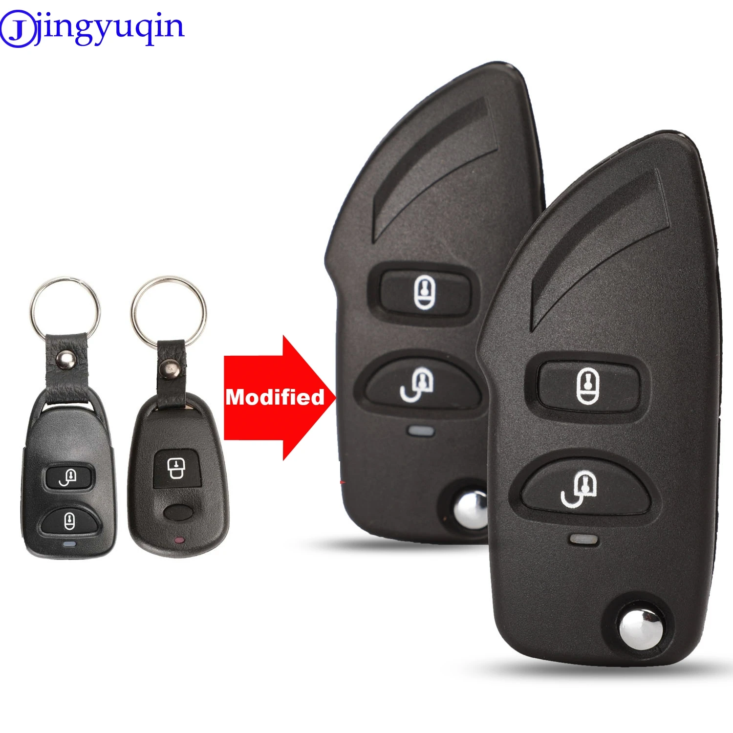 jingyuqin Modified 2b Key Shell Case Cover For Hyundai Elantra Santa Fe Eagle Terracan Atos Trajet Fit For Kia Carens