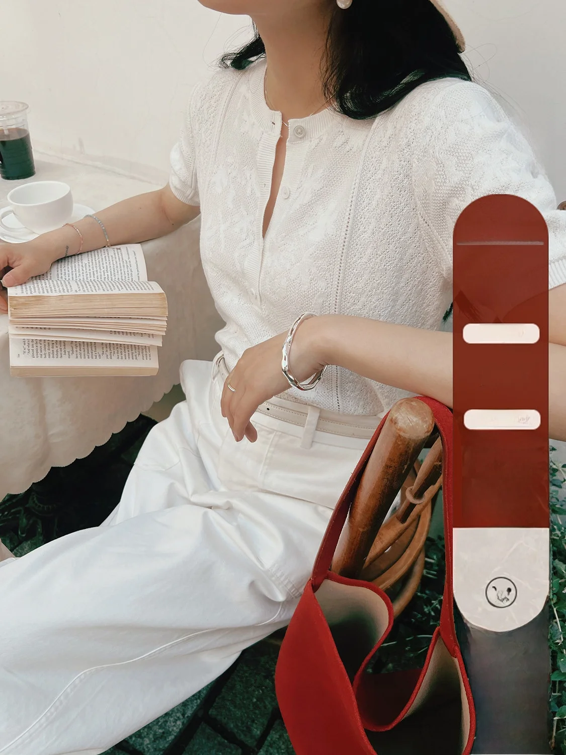 

Elwing Original Romantic White Lace round Ne ort Sve Knitted Women's Summer High-ade T-irt Top Loose Fit Linen Cot...