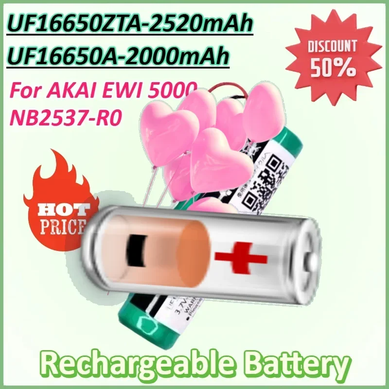

UF16650ZTA 3.7V 2000mAh/2520mAh UF16650A Replacement Battery for AKAI NB2537-R0 AKAI EWI 5000 Solo Rechargeable Battery