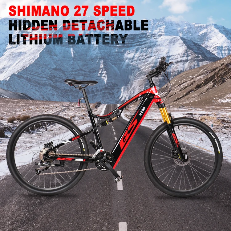 New Ebike 500W 27.5-inch Electric Bicycle Aluminum Alloy Full Suspension Ebike 48V 17AH Lithum Battery Convenient Low Noise Bike