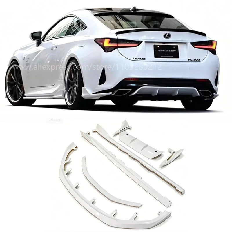 Suitable for 2018-2024 Lexus RC200t/300 carbon fiber front lip, front shovel, side skirt, tail wing, rear lip diffuser body kit