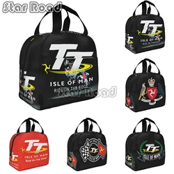 Irish TT Isle of Man Ride on The Edge Insulated Lunch Bags for Work School  Resuable Cooler Thermal Lunch Box Women Food Bag