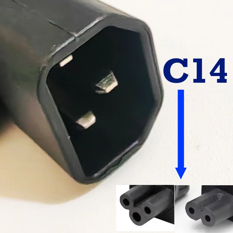 

1pcs Black IEC320 C14 to C5 C7 Convert Connector UPS PDU Male to Female EU US Power Cord Plug Adapter Socket