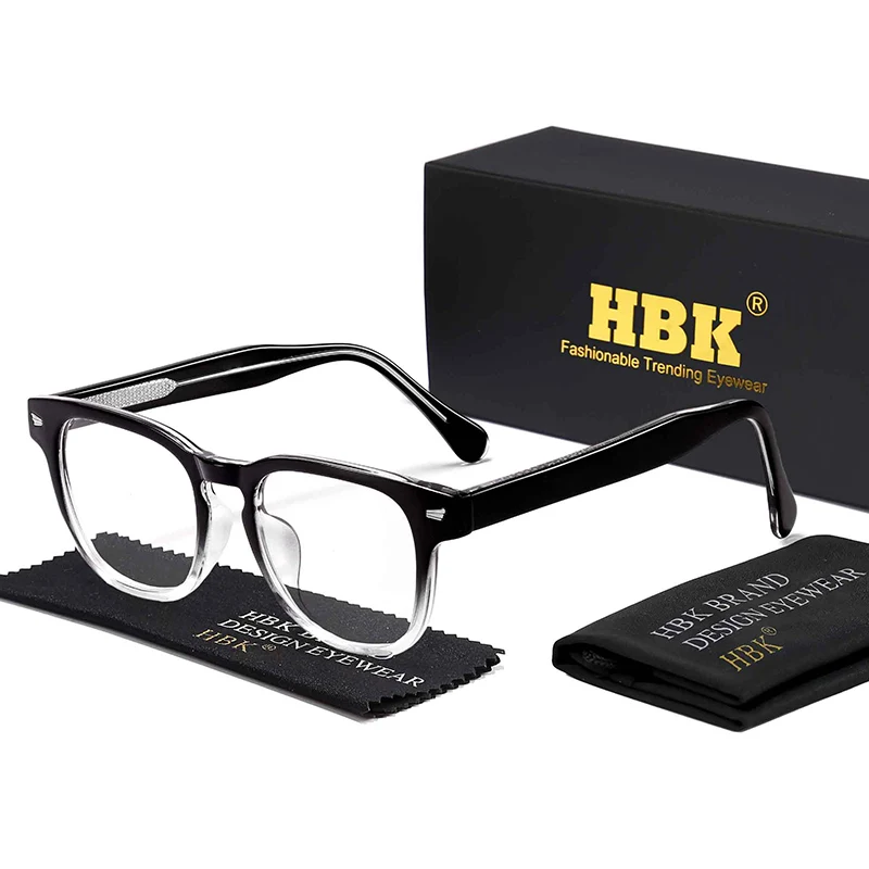 HBK Fashion Herren-Brillengestelle Hochwertige Acetat-Bügel Anti-Blaulicht-Brillen für Damen Tägliches Tragen bei Elektronischen Geräten