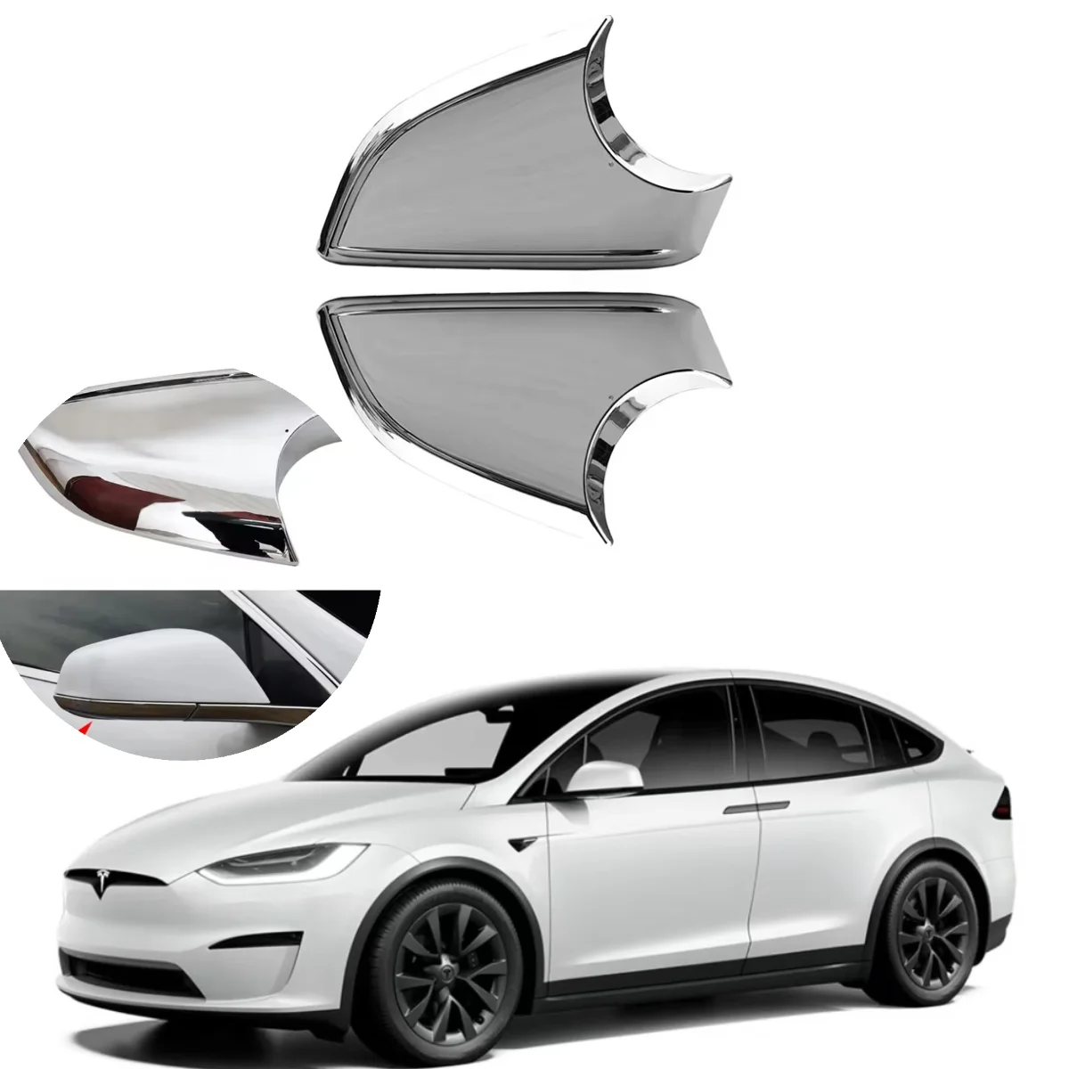 

16-20 for Tesla Model X main driver rearview mirror rearview mirror electroplated fixed bottom case bracket 2177.3005 2177.3006