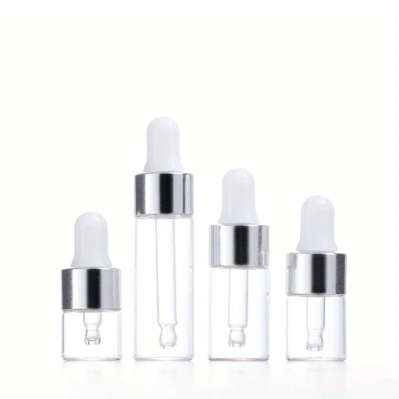 10pcs 1/2/3/5ml Empty Mini Glass Essential Oils Dropper Bottles Perfume Sample Dropper Vials For Travel Cosmetic Aromatherapy