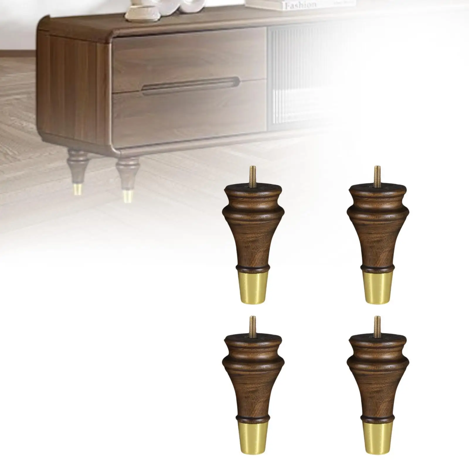 4ピース木製家具脚交換用足部レトロスタイルdiyクラフト13cmベッド