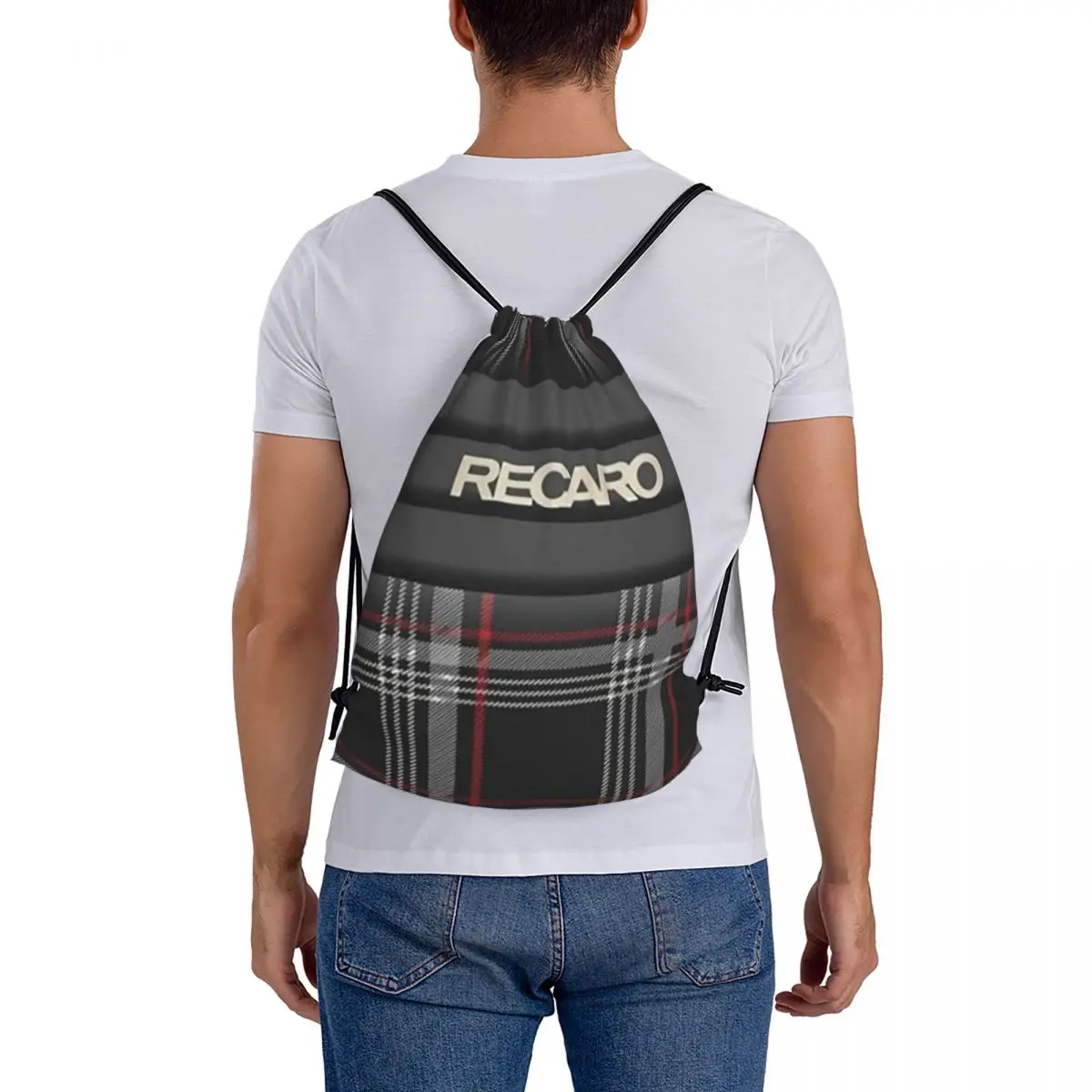 Tartan Plaid Recaros Backpacks Casual Drawstring Bags Storage Bag Book Bags for Travel School view 6