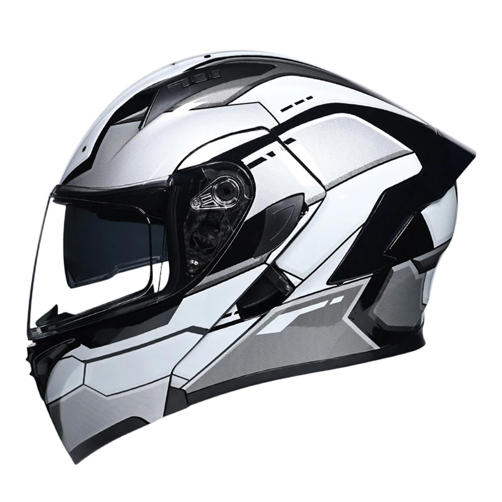 Robot Flip Up Motocross Helmets Wear-Resistant Racing Helmets Breathable Bicycle Helmets Anti-Fall Motorcycle Head Accessories