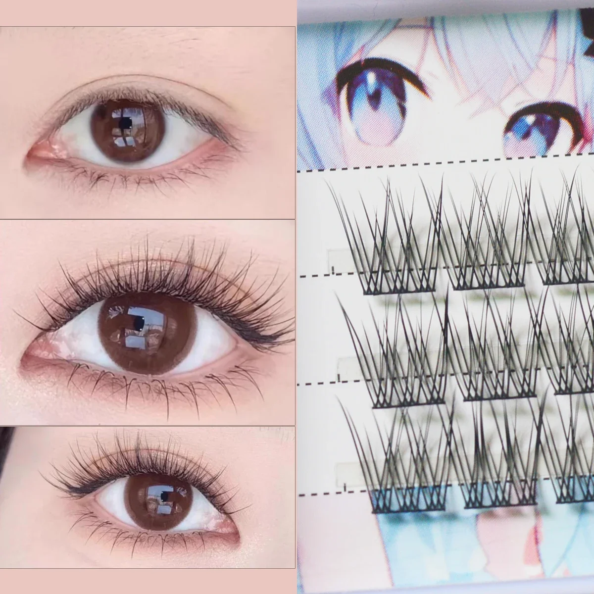 Cluster cílios extensão de cílios naturais 1 caixa/240 maquetes 3d cílios individuais pacote ferramenta de maquiagem cílios atacado