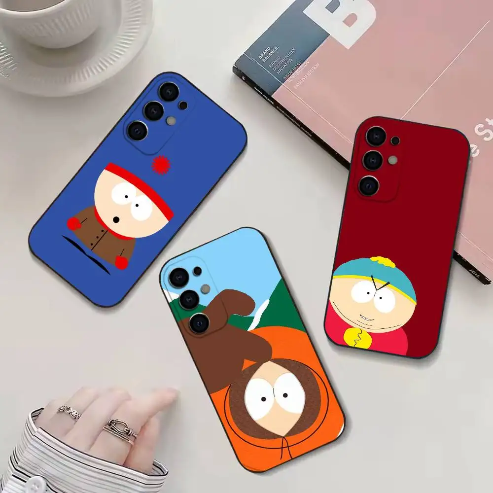 

Cartoon S-South P-Park phone Case For Samsung S25,24,21,22,23,30,Ultra,20,Plus,Fe,Lite,Note Black Soft Cover