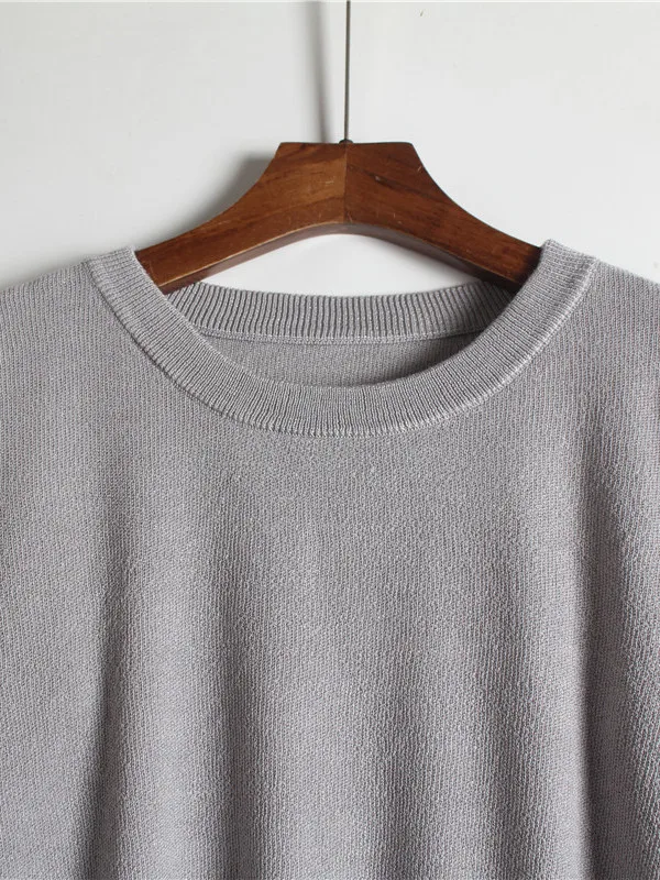 

oulder-Down Wide-Ne Long-Sve Knitted Sweater Pure Color Front-ort-Ba-Long Sle Early Autumn Women's Faion