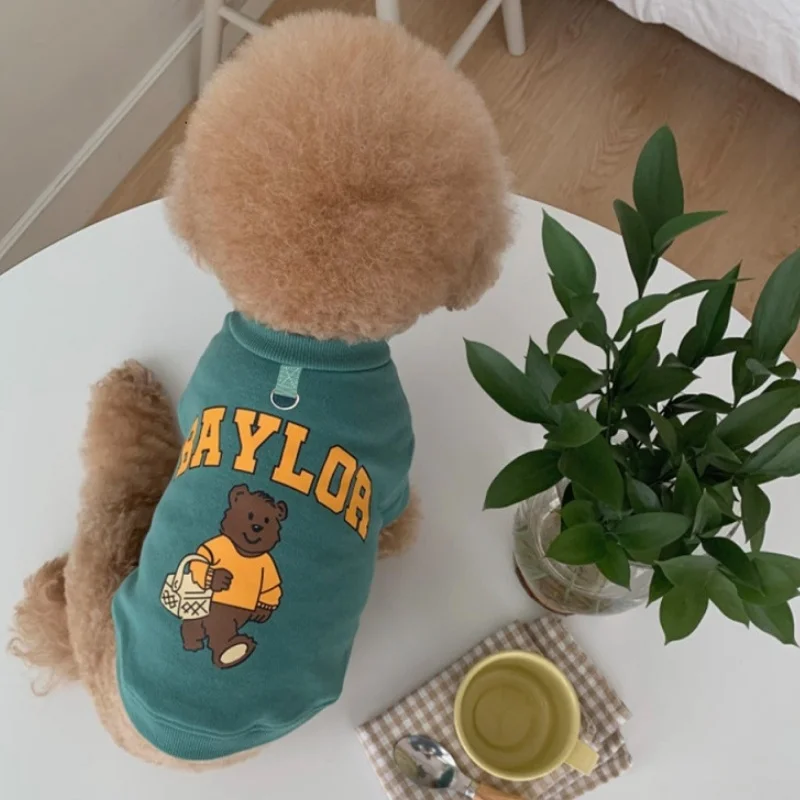 Luxuriöse Hundehoodies für kleine Hunde, Hundesweatshirt mit Bärenmuster, Frühlingskleidung für Welpen, weiche, warme Katzenhoodies, Yorkshire-Pullover für Haustiere. – Detail 10