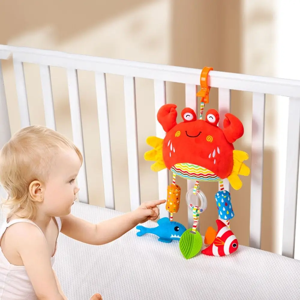 Design bonito chocalho do bebê brinquedos agarrar capacidade treinamento sino brinquedos carrinho pendurado brinquedos material de pelúcia animal de pelúcia