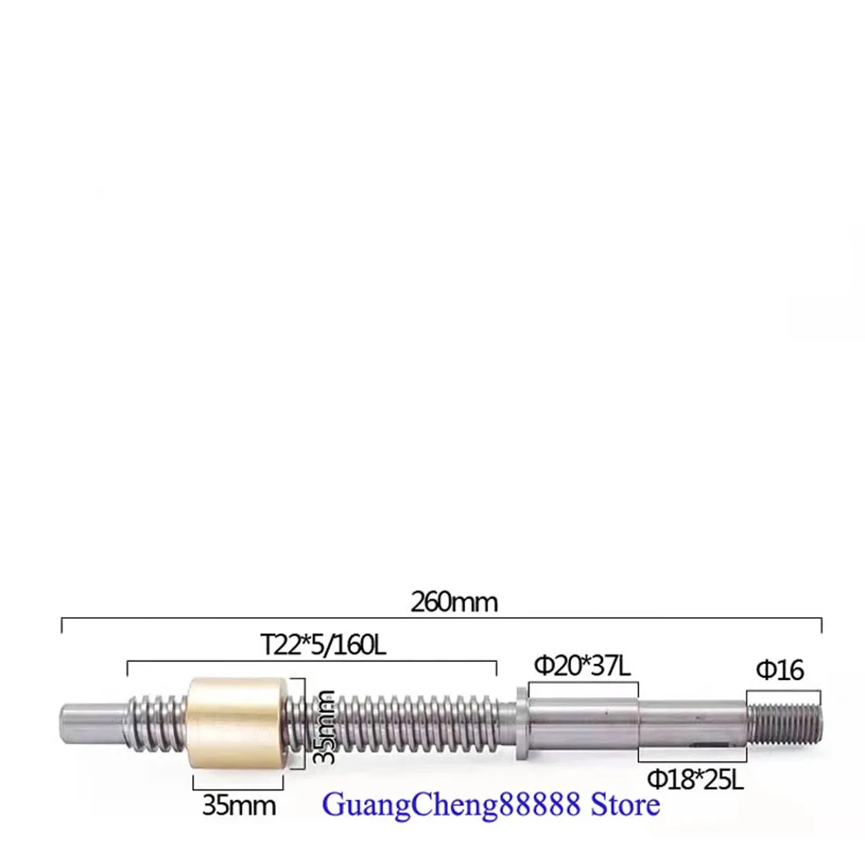 1Set CNC Lathe Part Tailstock Lead Screw & Nut Milling Machine C6132 / C6140A1 Total Length 260mm  High Quality