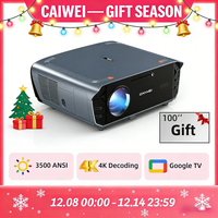 CAIWEI S7+ 4K Ultra HD Projector Video 3500 ANSI Home Theater Android for Movies Auto Focus Smart TV Beam Projectors with Dolby